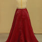 Scoop A Line Prom Dresses Organza With Sash & Applique Burgundy/Maroon