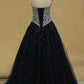 2024 New Arrival Sweetheart Beaded Bodice Ball Gown Tulle Quinceanera Dresses