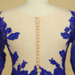 Plus Size Scoop Sheath Half Sleeve With Sash Dark Royal Blue Lace Mother Of The Bride Dresses