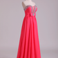 Prom Dresses Sweetheart A Line Chiffon With Ruffles Floor Length