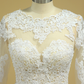 Hot Wedding Dresses Scoop Long Sleeves With Applique & Sash Tulle