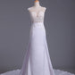 Sheath Wedding Dresses Scoop With Stretch Satin Skirt Detachable