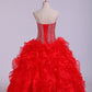 Ball Gown Sweetheart Organza Floor Length Quinceanera Dresses