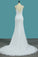 Chiffon Scoop Open Back Mermaid Wedding Dresses With Beading