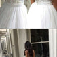 Elegant Sweep Train Backless Wedding Dress Lace Top Spaghetti Straps Bridal Dresses