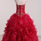 Organza Sweetheart Ball Gown Quinceanera Dresses With Beads