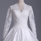 Wedding Dresses A Line V Neck Long Sleeves With Applique Satin