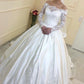 New Arrival Boat Neck Stretch Satin A Line With Applique Wedding Dresses