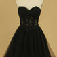 A Line With Applique Homecoming Dresses Sweetheart Short/Mini