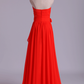 Halter A-Line Bridesmaid Dresses Floor Length With Long Chiffon Skirt
