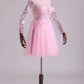 Bateau Homecoming Dresses A Line With Embroidery & Beads Tulle Mini