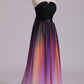 Prom Dresses A Line Sweetheart Sweep/Brush Chiffon Multi Color Ship Today