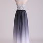 2024 Gradient Color Sweetheart Prom Dresses A Line Chiffon Floor Length With Applique