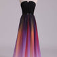 Prom Dresses A Line Sweetheart Sweep/Brush Chiffon Multi Color Ship Today