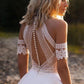 Sexy Lace Appliques High Neck Country Wedding Dresses, Beach Bridal Dresses SRS15528