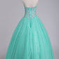 Ball Gown Sweetheart Tulle Quinceanera Dresses Floor Length Lace Up