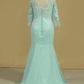 2024 V Neck 3/4 Length Sleeves Mother Of The Bride Dresses Chiffon With Applique