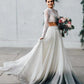 Elegant Two Pieces Chiffon Long Sleeves Wedding Dress with Lace Appliques SRS15209