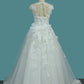 2024 Top Quality Lace Ball Gown Cap Sleeve Wedding Dresses With Applique & Beading Floor Length