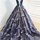 Beautiful Prom Dresses Ball Gown V Neck Lace Beading Bowknot Tulle Evening Dress