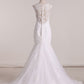 2024 New Arrival V Neck Tulle With Applique Wedding Dresses Mermaid