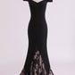 Hot Black Prom Dresses Mermaid With Embroidery And Beads Sweep Train
