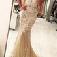 Bateau Cap Sleeves Prom Dresses Mermaid Tulle With Appliques And Beads