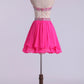 Sweetheart A Line Short Prom Dress With Layered Chiffon Skirt Bicolor