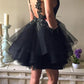 Sexy Open Back Homecoming Dresses A Line Straps Tulle With Applique