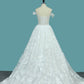 2024 Off The Shoulder A Line Lace Wedding Dresses With Applique Chapel Train