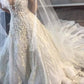 New Arrival V Neck Tulle With Applique Court Train Wedding Dresses