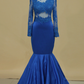 Long Sleeves Prom Dresses Mermaid/Trumpet With Applique Sweep Train