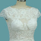 Scoop Tulle Mermaid Wedding Dresses With Applique Royal Train Detachable