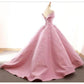 Ball Gown Off The Shoulder Satin Prom Dress With Appliques Long Quinceanera SJSPDJZ6JB1