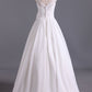 2024 Spaghetti Straps With Applique & Handmade Flowers Chiffon A Line Wedding Dresses