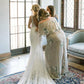 Beautiful V Neck Lace Long Mermaid Beach Wedding Dresses