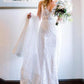 Beautiful V Neck Lace Long Mermaid Beach Wedding Dresses