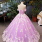 New Arrival Floral Wedding Dresses A-Line Floor Length Lace Up Off The Shoulder With Beads And Appliques JS786