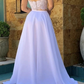 Simple Flowy Long Two Pieces Lace Chiffon Beach Wedding Dresses