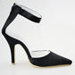 Comfortable Handmade Black Ankle Strap Simple Women Shoes For Prom JS0006