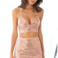 Sexy Two Pieces Sequins Pink Spaghetti Straps Sheath V Neck Homecoming Dress H1215