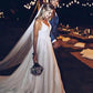 A Line Spaghetti Straps V Neck Beach Wedding Dresses Backless Summer Bridal Dresses SRS15494