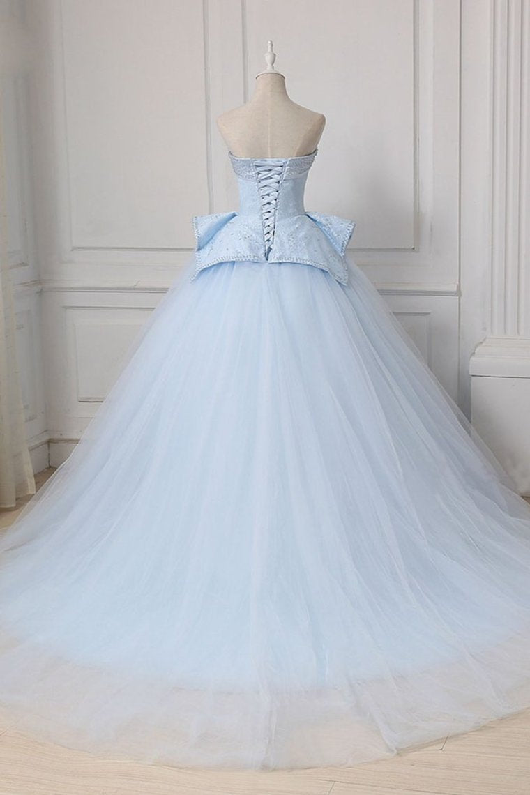 Sweetheart Ball Gown Beading Tulle Prom Dress Court Train Quinceanera SJSP5FLTMDC