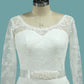 2024 Scoop Long Sleeves Lace Wedding Dresses With Applique And Sash Court Train