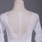 Wedding Dresses Scoop Long Sleeves Spandex Court Train With Applique