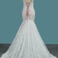 2024 Mermaid Lace Off The Shoulder Wedding Dresses With Applique Sweep Train