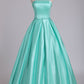 Ball Gown Evening Gown Strapless Satin With Sash Floor Length