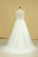 Plus Size A Line Straps Wedding Dresses Tulle With Beading Chapel Train