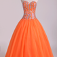 Quinceanera Dresses Ball Gown Sweetheart Beaded Bodice Floor Length Tulle