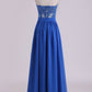 Sweetheart A Line Prom Dresses Chiffon With Applique And Beads Floor Length